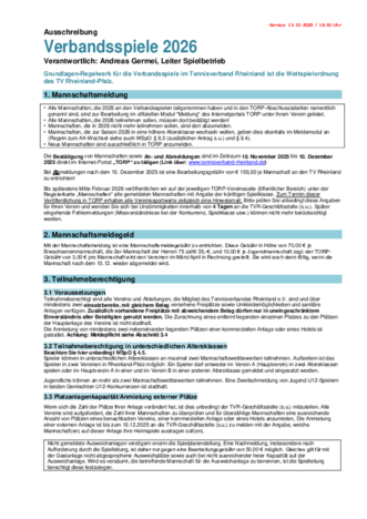 Ausschreibung Verbandsspiele 2026