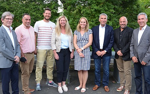 nach der Wahl am 22.07.2021, v. li.: Schatzmeister Wolfgang Jung, Leiter Spielbetrieb Andreas Germei, Sportwart Christian Klapthor, Jugendwartin Sandra Beyl, Vizepräsidentin Dr. Kristina Weber, Präsident Ulrich Klaus, Leiter Sportentwicklung Alexander Specht, Geschäftsführer Lothar Markus. 